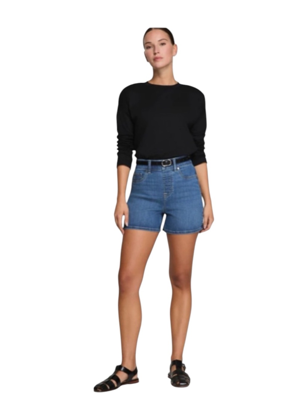 NWT SPANX Shape Everywear Denim Shorts 5’ in Vintage Indigo Size XS